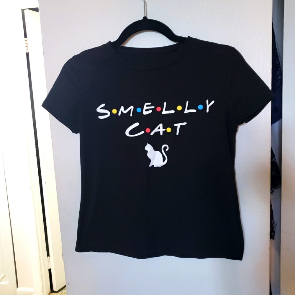 SHEIN Black "Smelly Cat" Friends Tee